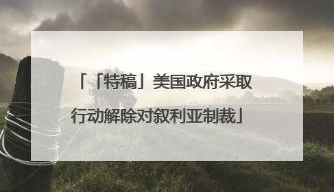 「特稿」美国政府采取行动解除对叙利亚制裁
