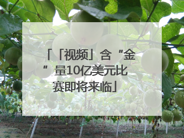 「视频」含“金”量10亿美元比赛即将来临