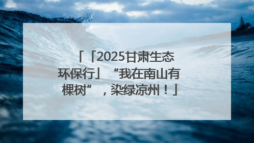 「2025甘肃生态环保行」“我在南山有棵树”，染绿凉州！