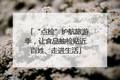 “点检”护航旅游季，让食品抽检贴近百姓、走进生活