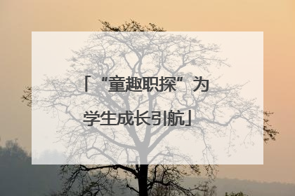 “童趣职探”为学生成长引航
