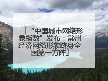 “中国城市网络形象指数”发布：常州经济网络形象跻身全国第一方阵