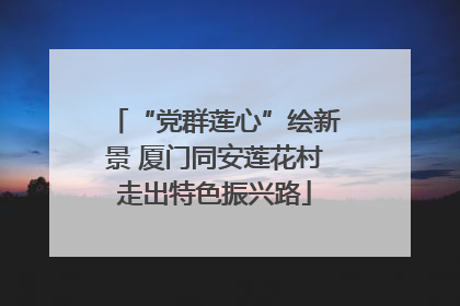 “党群莲心”绘新景 厦门同安莲花村走出特色振兴路