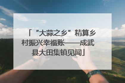 “大蒜之乡”精算乡村振兴幸福账——成武县大田集镇见闻