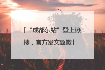 “成都东站”登上热搜，官方发文致歉