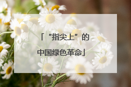 “指尖上”的中国绿色革命