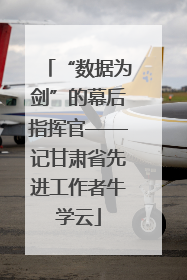 “数据为剑”的幕后指挥官——记甘肃省先进工作者牛学云