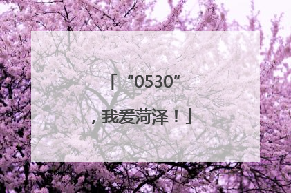 “0530”，我爱菏泽！