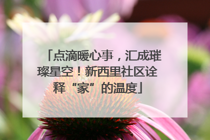 点滴暖心事，汇成璀璨星空！新西里社区诠释“家”的温度