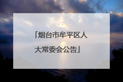 烟台市牟平区人大常委会公告