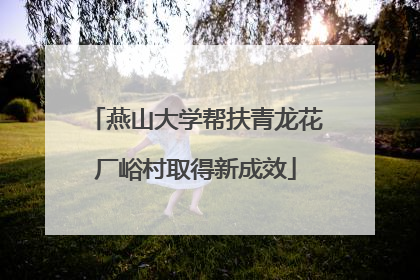燕山大学帮扶青龙花厂峪村取得新成效