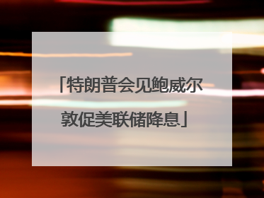 特朗普会见鲍威尔 敦促美联储降息