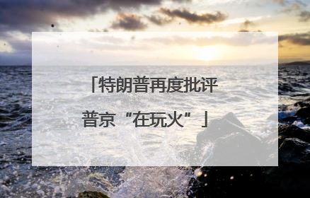特朗普再度批评普京“在玩火”