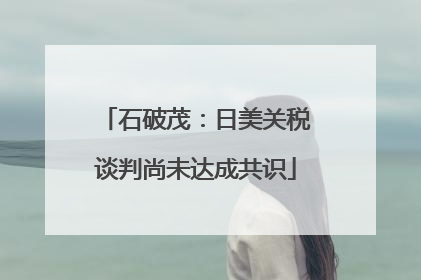 石破茂：日美关税谈判尚未达成共识