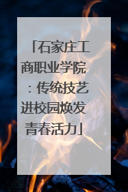 石家庄工商职业学院：传统技艺进校园焕发青春活力