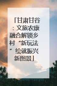 甘肃甘谷：文旅农康融合解锁乡村“新玩法”绘就振兴新图景