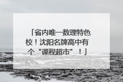 省内唯一数理特色校！沈阳名牌高中有个“课程超市”！