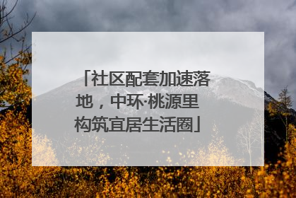 社区配套加速落地，中环·桃源里构筑宜居生活圈