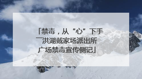 禁毒，从“心”下手――洪湖戴家场派出所广场禁毒宣传侧记