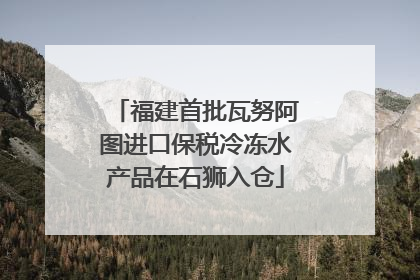 福建首批瓦努阿图进口保税冷冻水产品在石狮入仓
