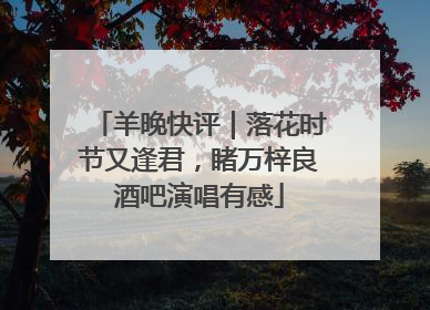 羊晚快评｜落花时节又逢君，睹万梓良酒吧演唱有感