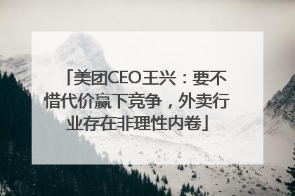 美团CEO王兴：要不惜代价赢下竞争，外卖行业存在非理性内卷