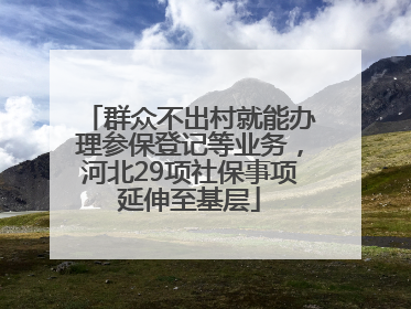 群众不出村就能办理参保登记等业务，河北29项社保事项延伸至基层