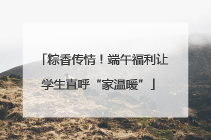 粽香传情！端午福利让学生直呼“家温暖”