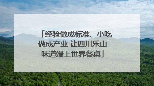 经验做成标准、小吃做成产业 让四川乐山味道端上世界餐桌