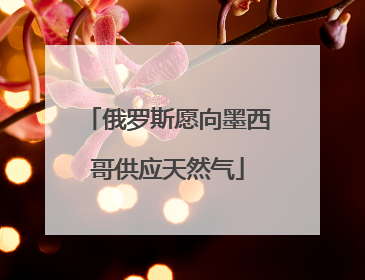 俄罗斯愿向墨西哥供应天然气
