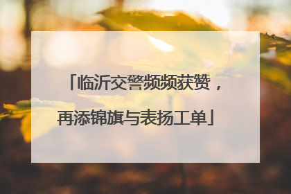 临沂交警频频获赞，再添锦旗与表扬工单