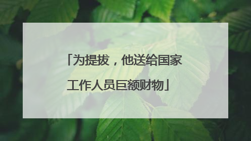 为提拔，他送给国家工作人员巨额财物
