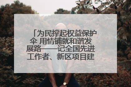 为民撑起权益保护伞 用情铺就和谐发展路——记全国先进工作者、新区项目建设中心干部卢小勇