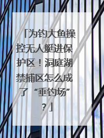 为钓大鱼操控无人艇进保护区！洞庭湖禁捕区怎么成了“垂钓场”？
