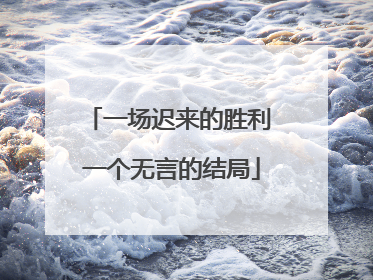 一场迟来的胜利 一个无言的结局