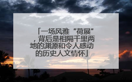 一场风雅“荷展”，背后是相隔千里两地的渊源和令人感动的历史人文情怀