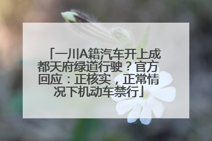 一川A籍汽车开上成都天府绿道行驶？官方回应：正核实，正常情况下机动车禁行