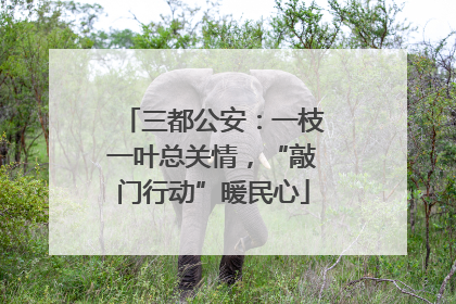 三都公安：一枝一叶总关情，“敲门行动”暖民心