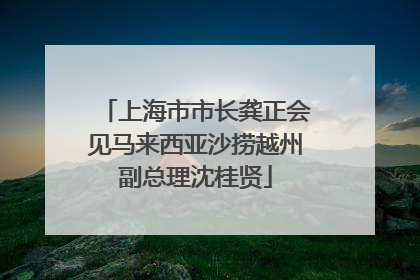 上海市市长龚正会见马来西亚沙捞越州副总理沈桂贤