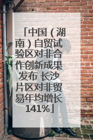 中国（湖南）自贸试验区对非合作创新成果发布 长沙片区对非贸易年均增长141%