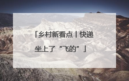 乡村新看点丨快递坐上了“飞的”