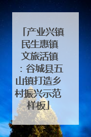 产业兴镇 民生惠镇 文旅活镇：谷城县五山镇打造乡村振兴示范样板