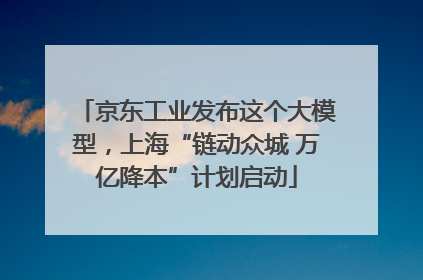 京东工业发布这个大模型，上海“链动众城 万亿降本”计划启动