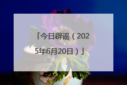 今日辟谣（2025年6月20日）