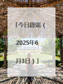 今日辟谣（2025年6月3日）