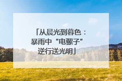 从晨光到暮色：暴雨中“电骡子”逆行送光明