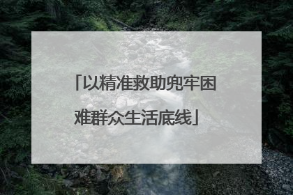 以精准救助兜牢困难群众生活底线