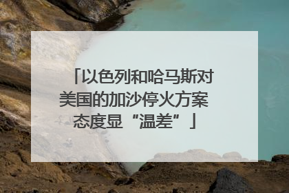 以色列和哈马斯对美国的加沙停火方案态度显“温差”