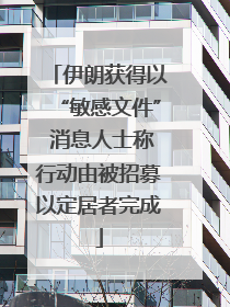 伊朗获得以“敏感文件” 消息人士称行动由被招募以定居者完成