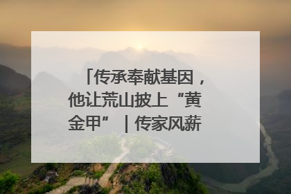 传承奉献基因，他让荒山披上“黄金甲”｜传家风薪火 颂家国情深